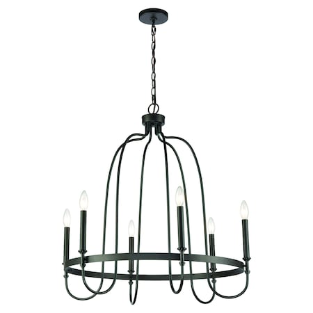 Wickshire 29'' Wide 6-Light Chandelier - Matte Black